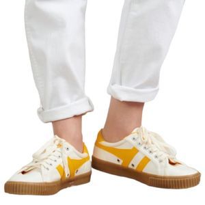 Gola x J. Crew marigold and ivory lace up sneaker size 8